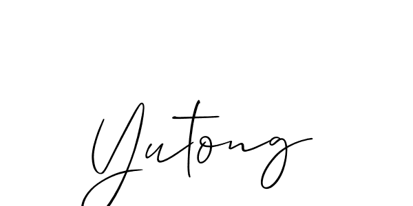 How to make Yutong signature? Allison_Script is a professional autograph style. Create handwritten signature for Yutong name. Yutong signature style 2 images and pictures png