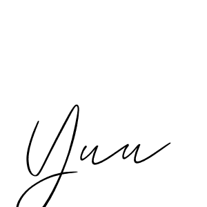Use a signature maker to create a handwritten signature online. With this signature software, you can design (Allison_Script) your own signature for name Yuu. Yuu signature style 2 images and pictures png