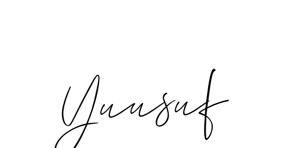 Yuusuf stylish signature style. Best Handwritten Sign (Allison_Script) for my name. Handwritten Signature Collection Ideas for my name Yuusuf. Yuusuf signature style 2 images and pictures png