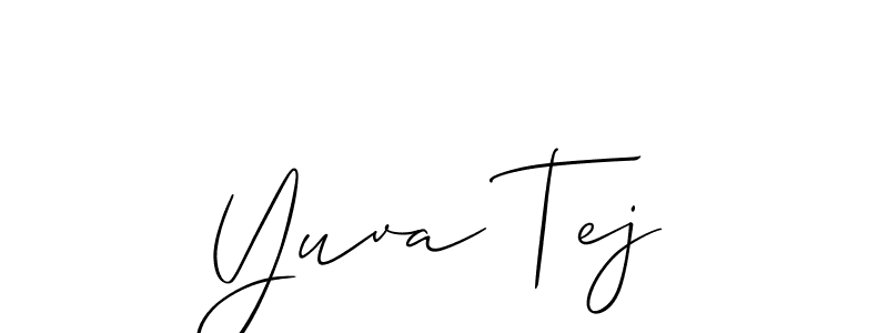 You should practise on your own different ways (Allison_Script) to write your name (Yuva Tej) in signature. don't let someone else do it for you. Yuva Tej signature style 2 images and pictures png
