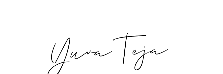 Make a beautiful signature design for name Yuva Teja. With this signature (Allison_Script) style, you can create a handwritten signature for free. Yuva Teja signature style 2 images and pictures png