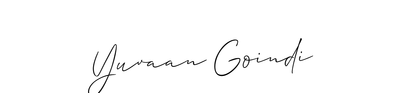 Yuvaan Goindi stylish signature style. Best Handwritten Sign (Allison_Script) for my name. Handwritten Signature Collection Ideas for my name Yuvaan Goindi. Yuvaan Goindi signature style 2 images and pictures png