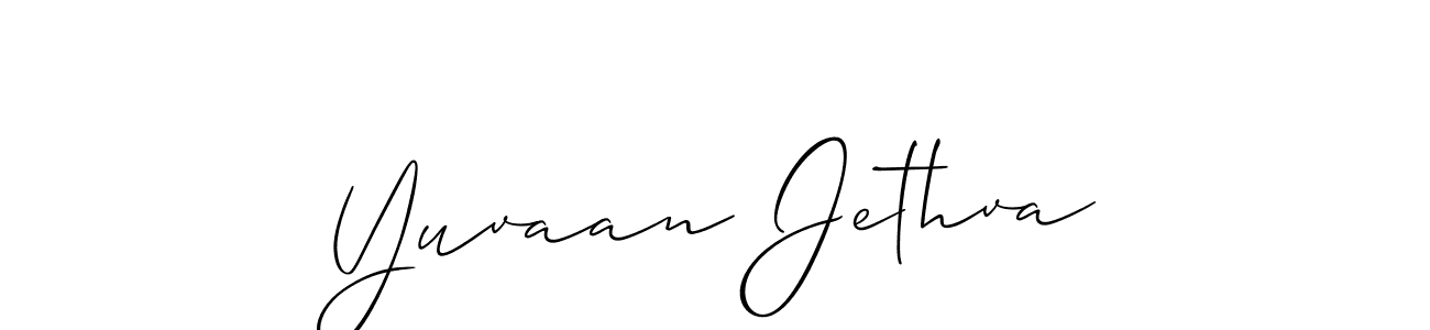 How to make Yuvaan Jethva name signature. Use Allison_Script style for creating short signs online. This is the latest handwritten sign. Yuvaan Jethva signature style 2 images and pictures png