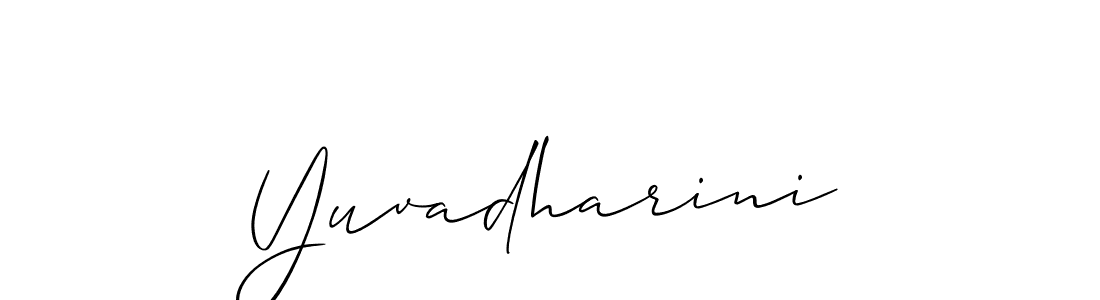 Similarly Allison_Script is the best handwritten signature design. Signature creator online .You can use it as an online autograph creator for name Yuvadharini. Yuvadharini signature style 2 images and pictures png