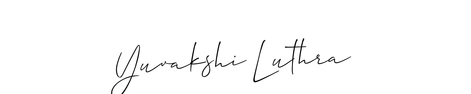 How to make Yuvakshi Luthra signature? Allison_Script is a professional autograph style. Create handwritten signature for Yuvakshi Luthra name. Yuvakshi Luthra signature style 2 images and pictures png