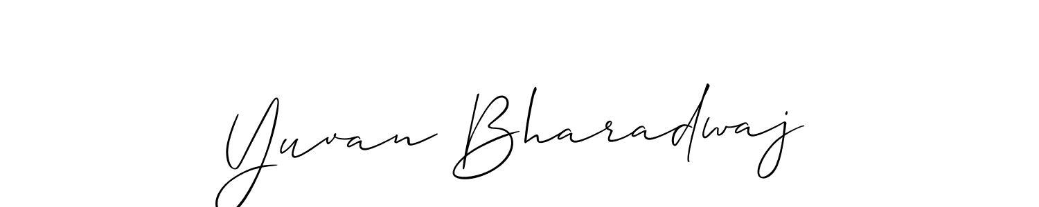 How to make Yuvan Bharadwaj name signature. Use Allison_Script style for creating short signs online. This is the latest handwritten sign. Yuvan Bharadwaj signature style 2 images and pictures png