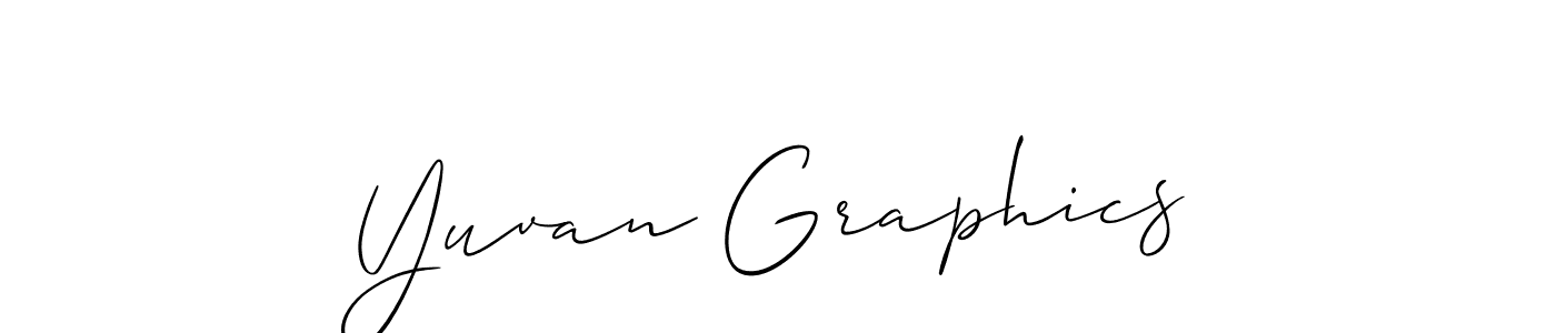How to make Yuvan Graphics name signature. Use Allison_Script style for creating short signs online. This is the latest handwritten sign. Yuvan Graphics signature style 2 images and pictures png