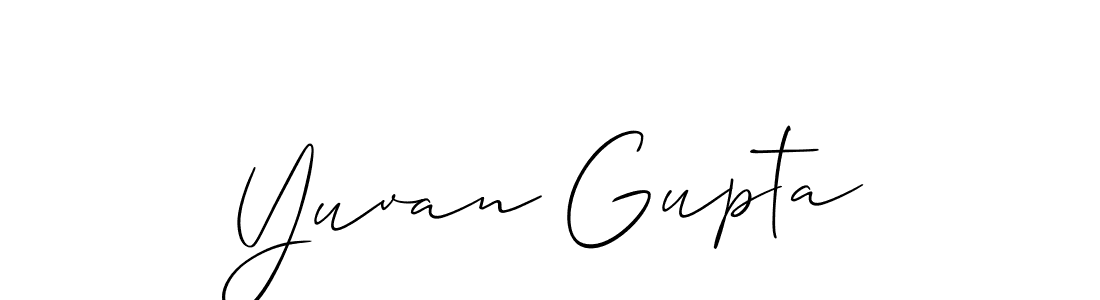 Allison_Script is a professional signature style that is perfect for those who want to add a touch of class to their signature. It is also a great choice for those who want to make their signature more unique. Get Yuvan Gupta name to fancy signature for free. Yuvan Gupta signature style 2 images and pictures png