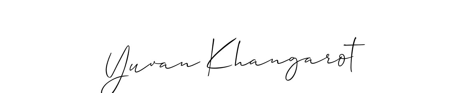 How to Draw Yuvan Khangarot signature style? Allison_Script is a latest design signature styles for name Yuvan Khangarot. Yuvan Khangarot signature style 2 images and pictures png