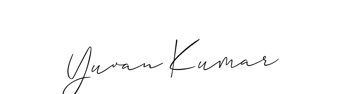 Use a signature maker to create a handwritten signature online. With this signature software, you can design (Allison_Script) your own signature for name Yuvan Kumar. Yuvan Kumar signature style 2 images and pictures png