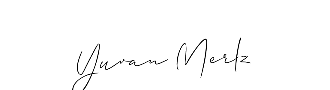 Use a signature maker to create a handwritten signature online. With this signature software, you can design (Allison_Script) your own signature for name Yuvan Merlz. Yuvan Merlz signature style 2 images and pictures png