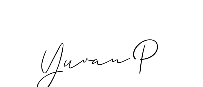 How to make Yuvan P name signature. Use Allison_Script style for creating short signs online. This is the latest handwritten sign. Yuvan P signature style 2 images and pictures png