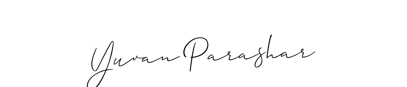 Make a beautiful signature design for name Yuvan Parashar. With this signature (Allison_Script) style, you can create a handwritten signature for free. Yuvan Parashar signature style 2 images and pictures png