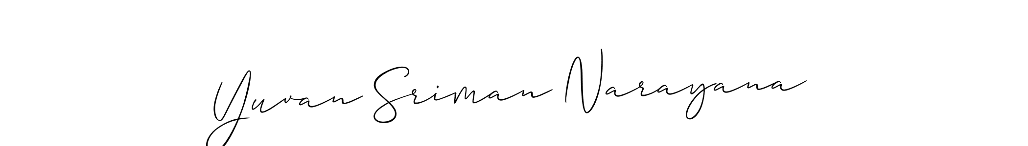 Create a beautiful signature design for name Yuvan Sriman Narayana. With this signature (Allison_Script) fonts, you can make a handwritten signature for free. Yuvan Sriman Narayana signature style 2 images and pictures png