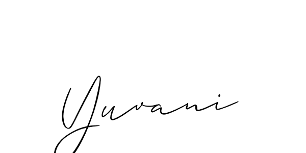 Yuvani stylish signature style. Best Handwritten Sign (Allison_Script) for my name. Handwritten Signature Collection Ideas for my name Yuvani. Yuvani signature style 2 images and pictures png