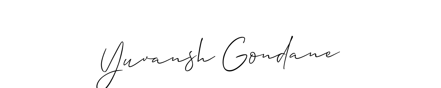 Also You can easily find your signature by using the search form. We will create Yuvansh Gondane name handwritten signature images for you free of cost using Allison_Script sign style. Yuvansh Gondane signature style 2 images and pictures png