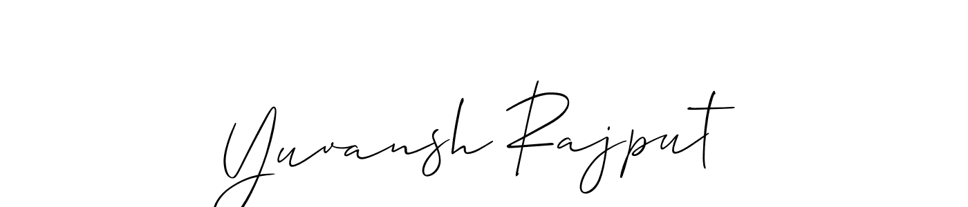 The best way (Allison_Script) to make a short signature is to pick only two or three words in your name. The name Yuvansh Rajput include a total of six letters. For converting this name. Yuvansh Rajput signature style 2 images and pictures png