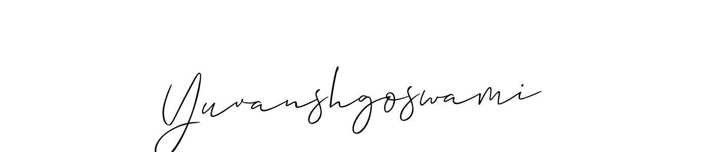 Use a signature maker to create a handwritten signature online. With this signature software, you can design (Allison_Script) your own signature for name Yuvanshgoswami. Yuvanshgoswami signature style 2 images and pictures png