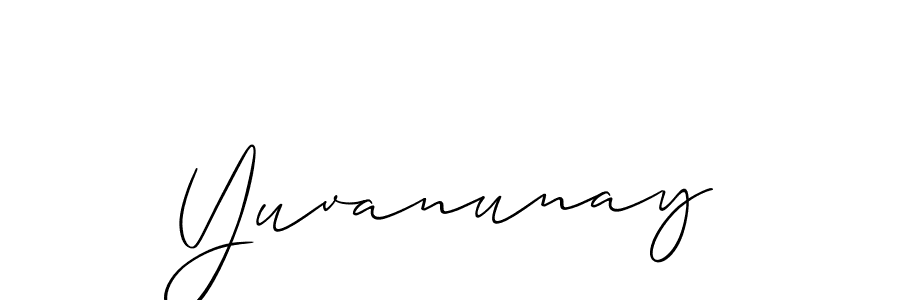 Allison_Script is a professional signature style that is perfect for those who want to add a touch of class to their signature. It is also a great choice for those who want to make their signature more unique. Get Yuvanunay name to fancy signature for free. Yuvanunay signature style 2 images and pictures png