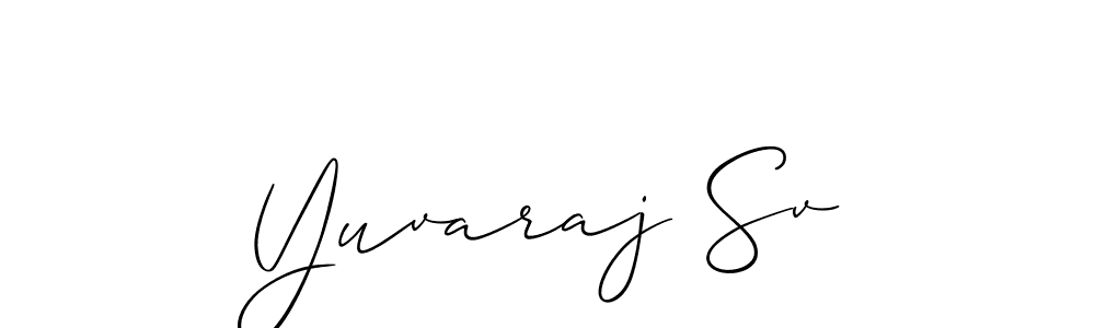 You should practise on your own different ways (Allison_Script) to write your name (Yuvaraj Sv) in signature. don't let someone else do it for you. Yuvaraj Sv signature style 2 images and pictures png