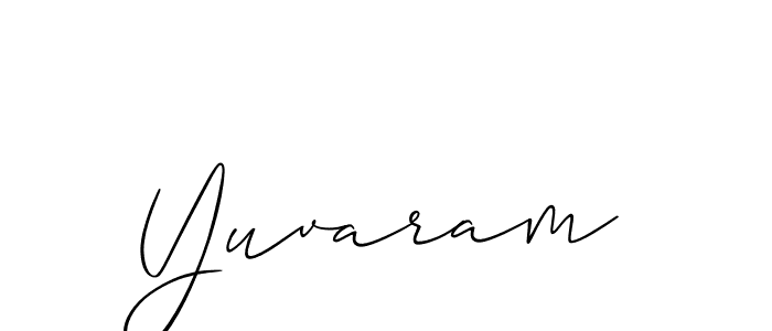 Make a beautiful signature design for name Yuvaram. With this signature (Allison_Script) style, you can create a handwritten signature for free. Yuvaram signature style 2 images and pictures png