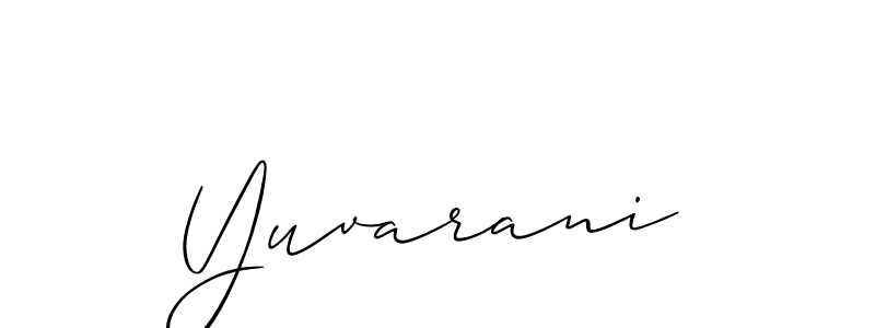 The best way (Allison_Script) to make a short signature is to pick only two or three words in your name. The name Yuvarani include a total of six letters. For converting this name. Yuvarani signature style 2 images and pictures png