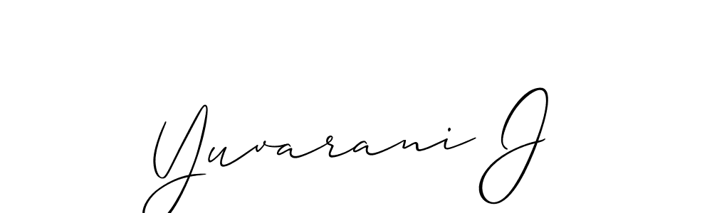 if you are searching for the best signature style for your name Yuvarani J. so please give up your signature search. here we have designed multiple signature styles  using Allison_Script. Yuvarani J signature style 2 images and pictures png