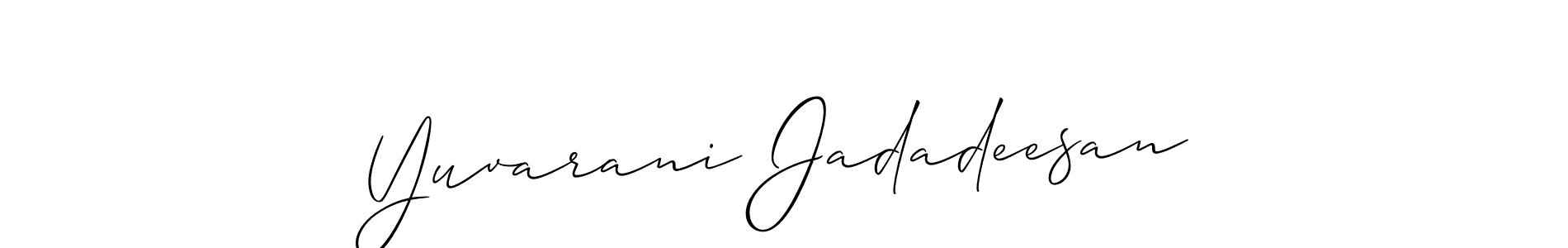 How to make Yuvarani Jadadeesan name signature. Use Allison_Script style for creating short signs online. This is the latest handwritten sign. Yuvarani Jadadeesan signature style 2 images and pictures png