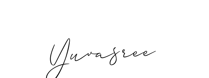 if you are searching for the best signature style for your name Yuvasree. so please give up your signature search. here we have designed multiple signature styles  using Allison_Script. Yuvasree signature style 2 images and pictures png