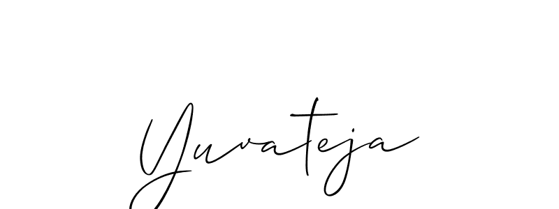 Allison_Script is a professional signature style that is perfect for those who want to add a touch of class to their signature. It is also a great choice for those who want to make their signature more unique. Get Yuvateja name to fancy signature for free. Yuvateja signature style 2 images and pictures png