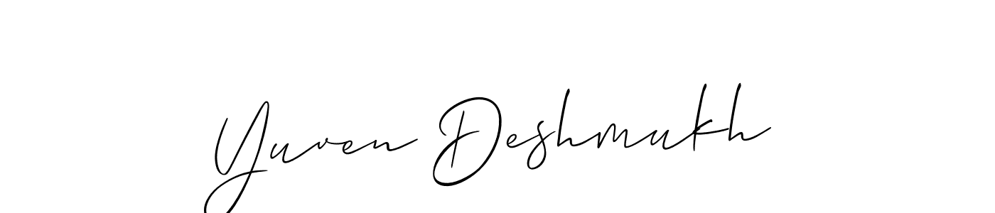 Make a beautiful signature design for name Yuven Deshmukh. With this signature (Allison_Script) style, you can create a handwritten signature for free. Yuven Deshmukh signature style 2 images and pictures png