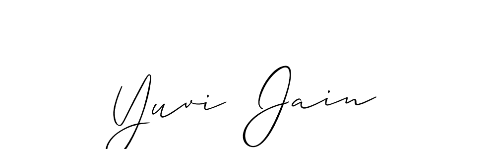 Make a beautiful signature design for name Yuvi  Jain. With this signature (Allison_Script) style, you can create a handwritten signature for free. Yuvi  Jain signature style 2 images and pictures png