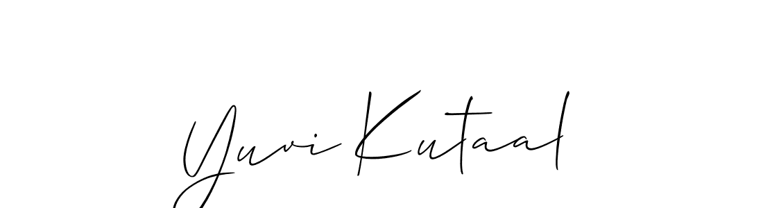 You should practise on your own different ways (Allison_Script) to write your name (Yuvi Kutaal) in signature. don't let someone else do it for you. Yuvi Kutaal signature style 2 images and pictures png