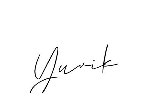 Design your own signature with our free online signature maker. With this signature software, you can create a handwritten (Allison_Script) signature for name Yuvik. Yuvik signature style 2 images and pictures png