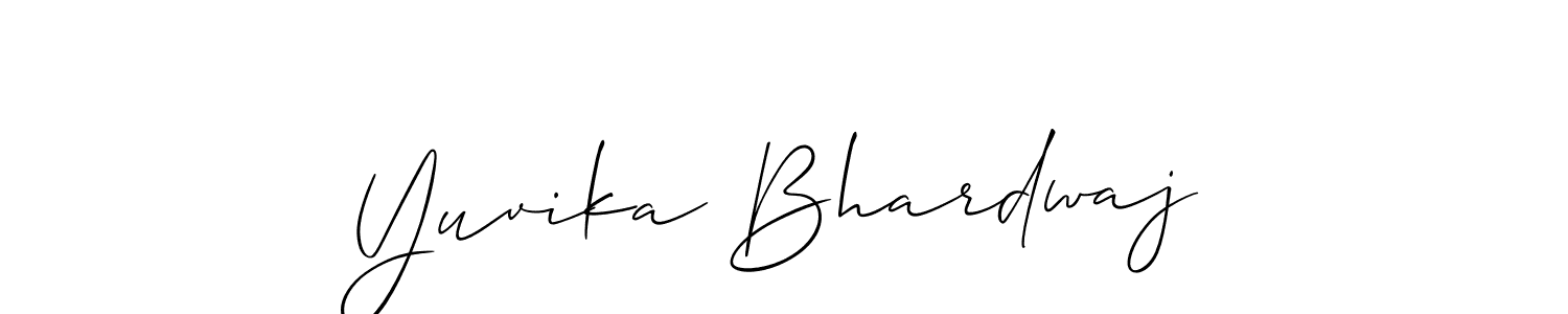 if you are searching for the best signature style for your name Yuvika Bhardwaj. so please give up your signature search. here we have designed multiple signature styles  using Allison_Script. Yuvika Bhardwaj signature style 2 images and pictures png