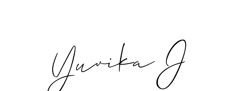 Similarly Allison_Script is the best handwritten signature design. Signature creator online .You can use it as an online autograph creator for name Yuvika J. Yuvika J signature style 2 images and pictures png