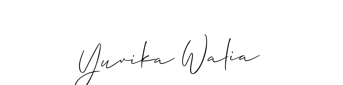 Also we have Yuvika Walia name is the best signature style. Create professional handwritten signature collection using Allison_Script autograph style. Yuvika Walia signature style 2 images and pictures png