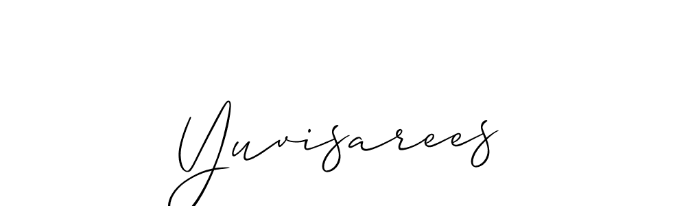 Use a signature maker to create a handwritten signature online. With this signature software, you can design (Allison_Script) your own signature for name Yuvisarees. Yuvisarees signature style 2 images and pictures png