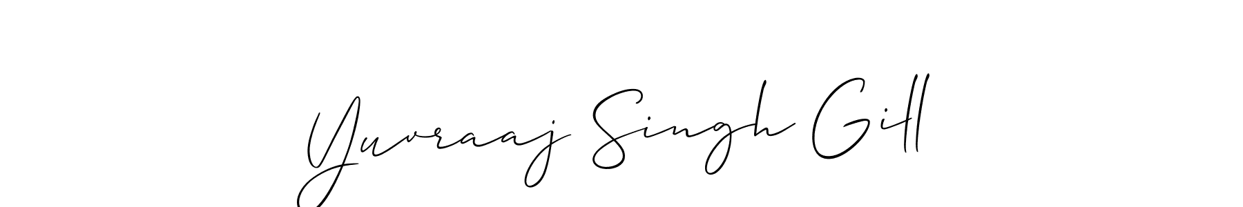 Also You can easily find your signature by using the search form. We will create Yuvraaj Singh Gill name handwritten signature images for you free of cost using Allison_Script sign style. Yuvraaj Singh Gill signature style 2 images and pictures png