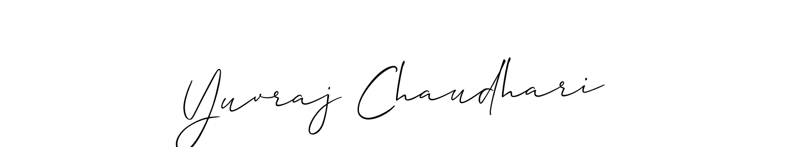 How to make Yuvraj Chaudhari name signature. Use Allison_Script style for creating short signs online. This is the latest handwritten sign. Yuvraj Chaudhari signature style 2 images and pictures png