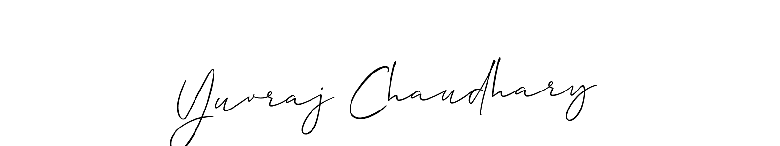 Allison_Script is a professional signature style that is perfect for those who want to add a touch of class to their signature. It is also a great choice for those who want to make their signature more unique. Get Yuvraj Chaudhary name to fancy signature for free. Yuvraj Chaudhary signature style 2 images and pictures png