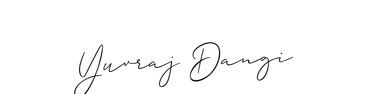 Make a beautiful signature design for name Yuvraj Dangi. With this signature (Allison_Script) style, you can create a handwritten signature for free. Yuvraj Dangi signature style 2 images and pictures png