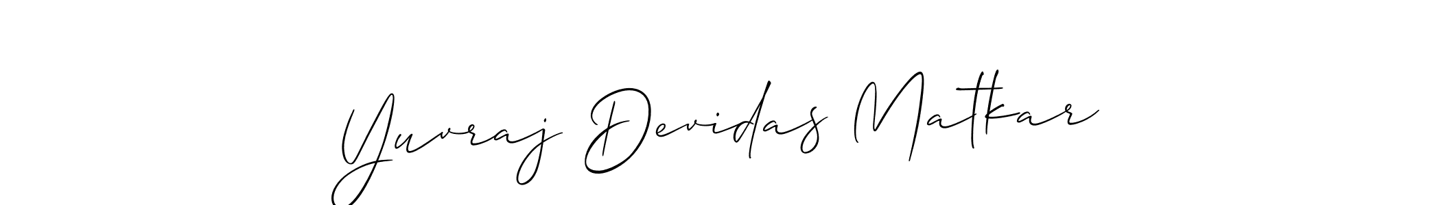 Make a beautiful signature design for name Yuvraj Devidas Matkar. With this signature (Allison_Script) style, you can create a handwritten signature for free. Yuvraj Devidas Matkar signature style 2 images and pictures png