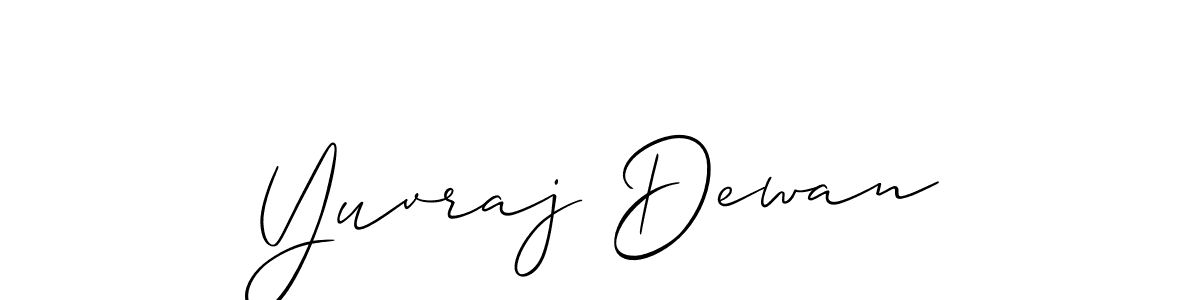 Make a beautiful signature design for name Yuvraj Dewan. With this signature (Allison_Script) style, you can create a handwritten signature for free. Yuvraj Dewan signature style 2 images and pictures png