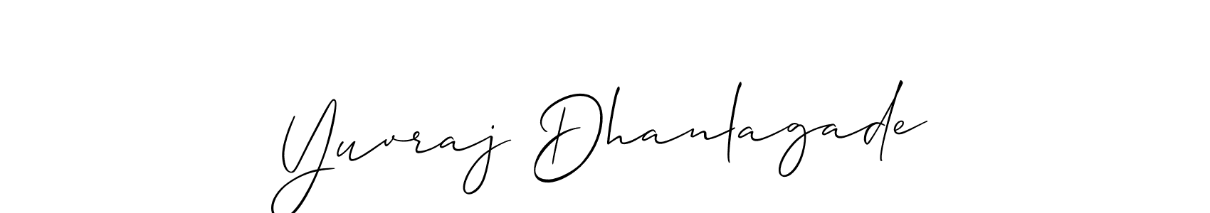 Design your own signature with our free online signature maker. With this signature software, you can create a handwritten (Allison_Script) signature for name Yuvraj Dhanlagade. Yuvraj Dhanlagade signature style 2 images and pictures png