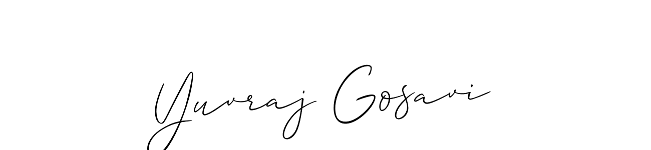 Use a signature maker to create a handwritten signature online. With this signature software, you can design (Allison_Script) your own signature for name Yuvraj Gosavi. Yuvraj Gosavi signature style 2 images and pictures png