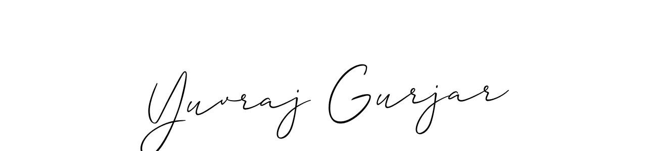 if you are searching for the best signature style for your name Yuvraj Gurjar. so please give up your signature search. here we have designed multiple signature styles  using Allison_Script. Yuvraj Gurjar signature style 2 images and pictures png