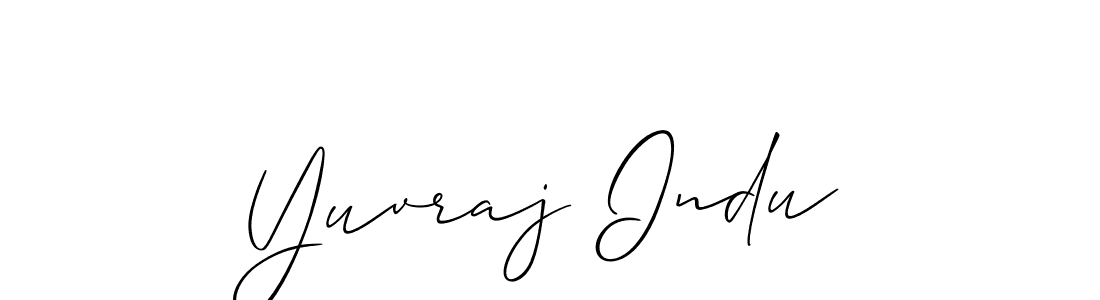 It looks lik you need a new signature style for name Yuvraj Indu. Design unique handwritten (Allison_Script) signature with our free signature maker in just a few clicks. Yuvraj Indu signature style 2 images and pictures png