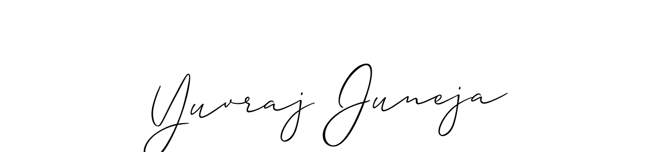 How to make Yuvraj Juneja signature? Allison_Script is a professional autograph style. Create handwritten signature for Yuvraj Juneja name. Yuvraj Juneja signature style 2 images and pictures png