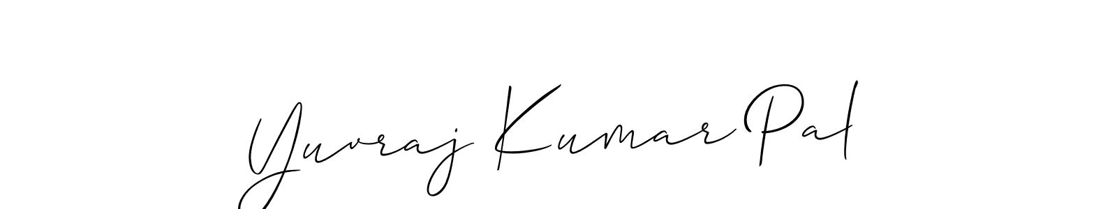 The best way (Allison_Script) to make a short signature is to pick only two or three words in your name. The name Yuvraj Kumar Pal include a total of six letters. For converting this name. Yuvraj Kumar Pal signature style 2 images and pictures png